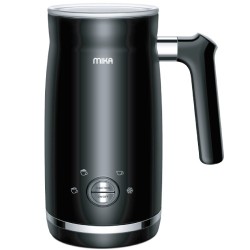 Mika Milk Frother & Warmer, 360º Cordless, Black with SS Trim