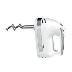 Mika Hand Mixer, 300W, 5 Speed with Turbo, Dough Hook, White & SS