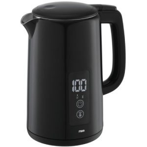MIKA Kettle, 1.5L, Digital Double Wall, 360º Cordless, Concealed Element, Black