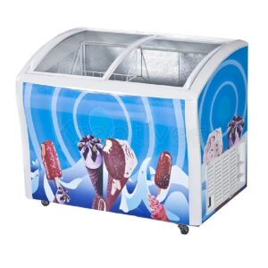 303 Liters Glass Door Ice Cream Showcase Freezer