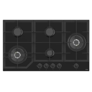 MIKA Built-In Gas Hob 90cm 5 Gas 2 WOK Aluminium