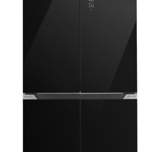 MIKA Fridge, 4-Door Bottom Mount Freezer, Perfect Slot-In, No Frost, 503L, Inverter Compressor, Black Glass