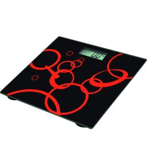 ramtons black and red bathroom scale- rm/285