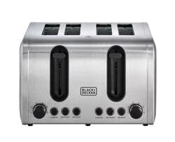 BLACK+DECKER ET444-B5 4 Slice Parallel Slot Toaster - Stainless Steel