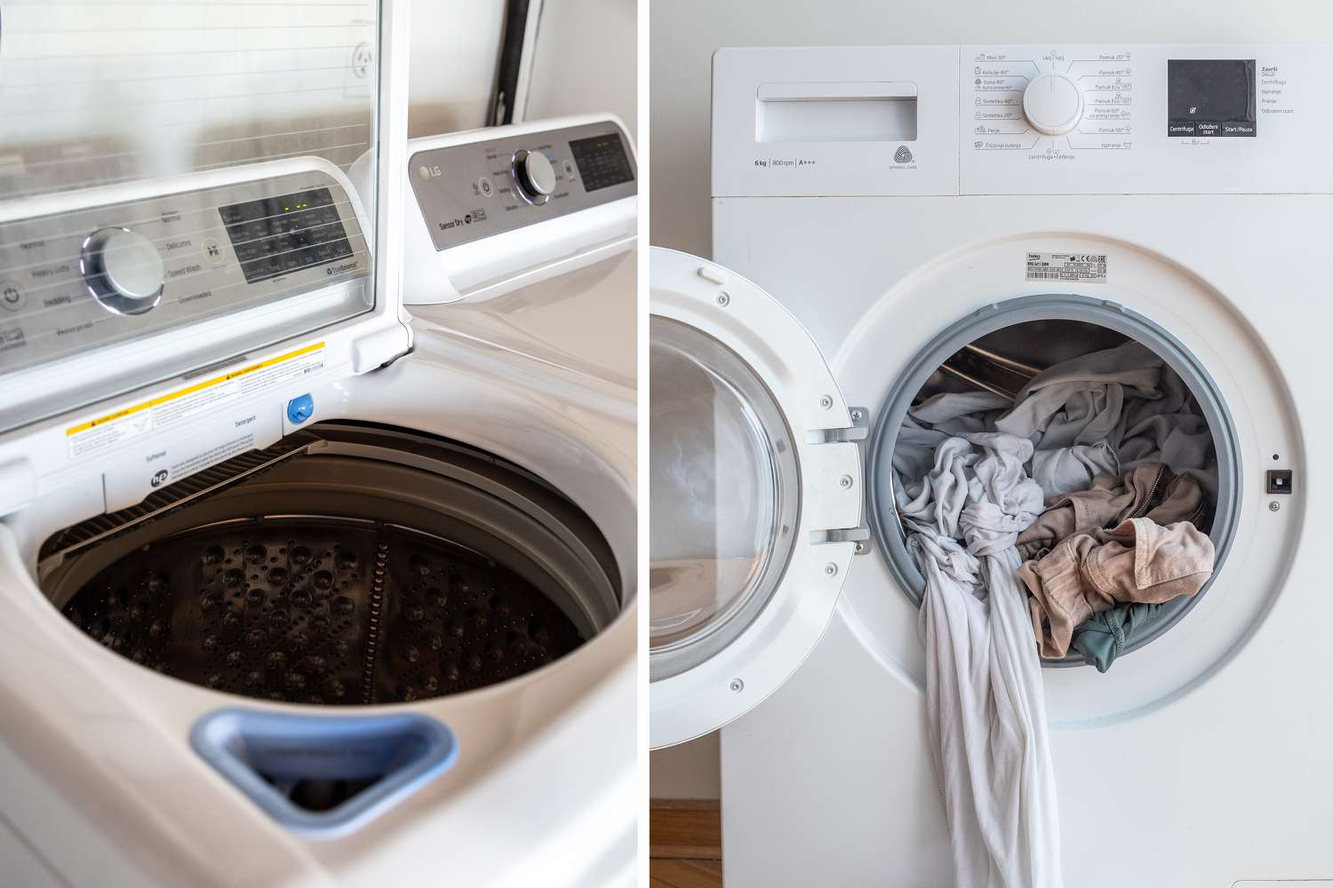 front load vs top load washing machine